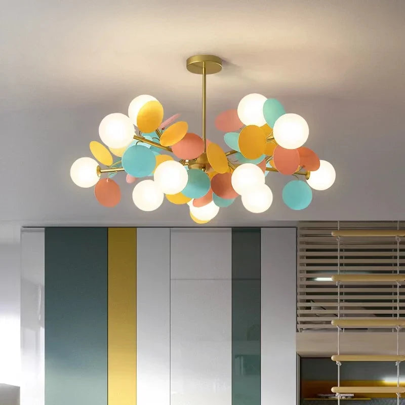 Afralia™ Scandinavian Chandelier: Colorful Magic Bean Tree Branch Light for Living Room