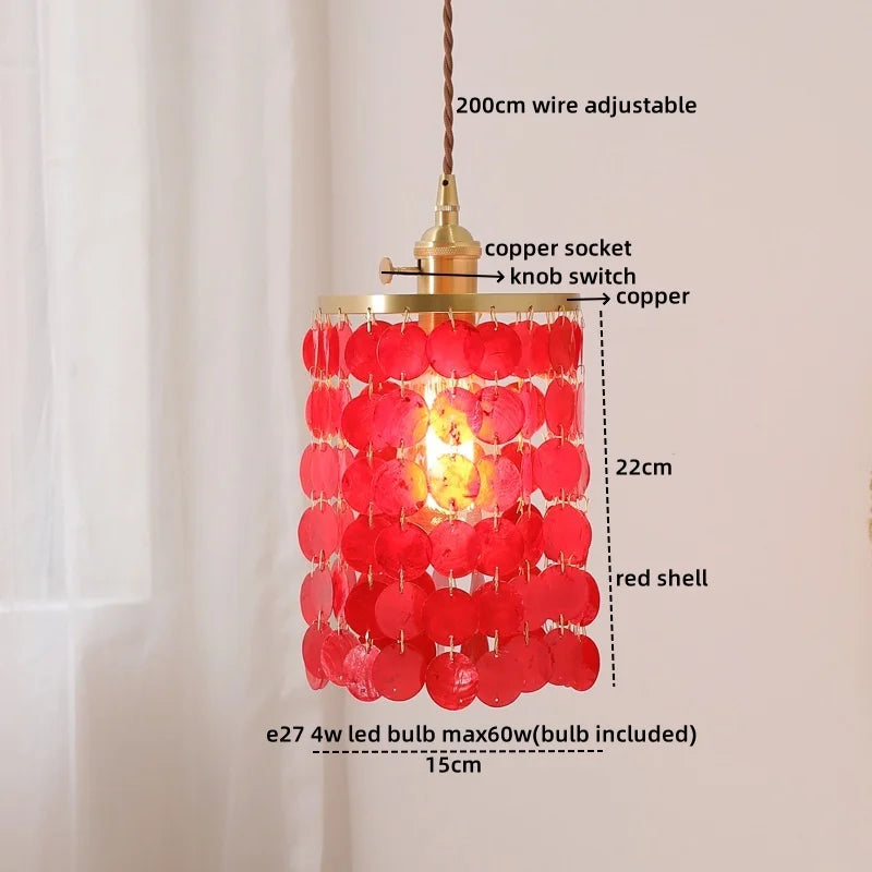 Afralia™ Romantic Shell LED Pendant Light Fixture for Modern Decor