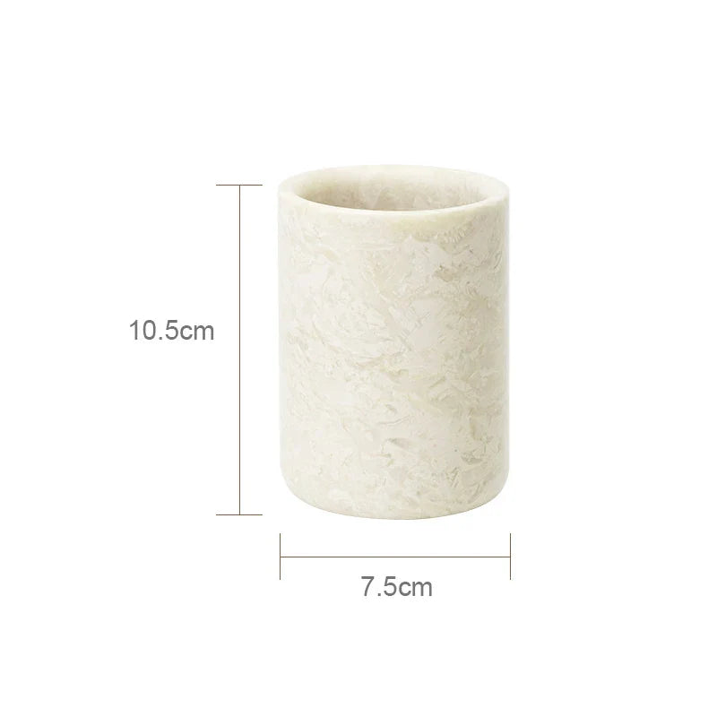 Afralia™ Marble Bathroom Set: Soap Dish, Holder, Vanity Tray - Elegant Bathroom Accessories