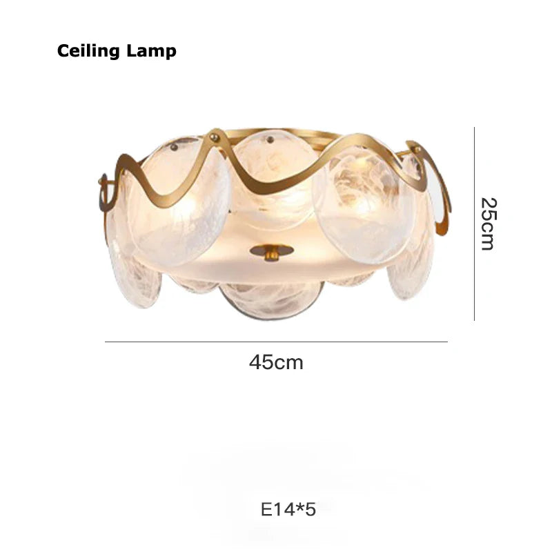 Afralia™ Gold Glass LED Chandelier Lighting for Modern Nordic Living Room Decor
