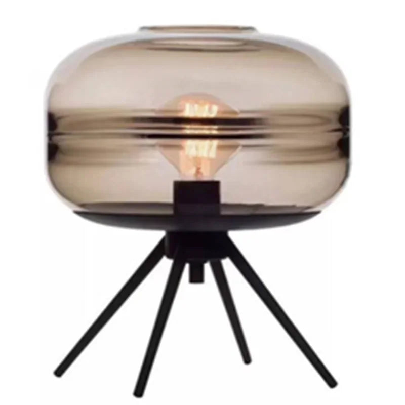 Afralia™ Glass & Metal Nordic Sofa Desk Lamp for Postmodern Bedroom & Living Room