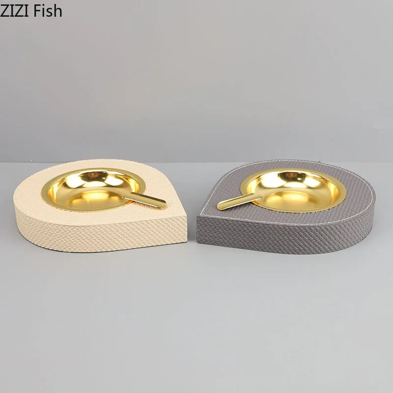 Afralia™ Leather Desktop Ashtray: Stylish Smoking Accessory & Gift