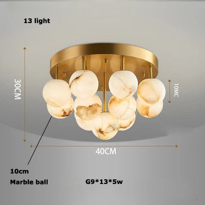 Afralia™ LED Marble Balls Chandelier for Dinning Room