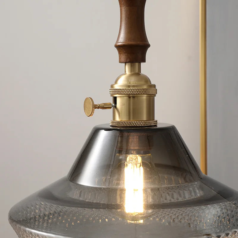 Afralia™ Wood Copper LED Pendant Light - Nordic Hanging Lamp for Bedroom Dining Hallway