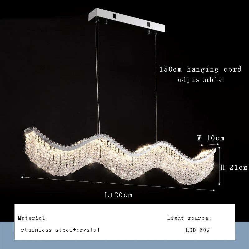 Afralia™ Modern Luxury Crystal Bead Chandelier with LED Lights for Home Decor