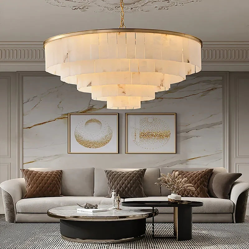 Afralia™ Marble Chandelier: Luxury Living Room Pendant Light Fixture.getOwnProperty