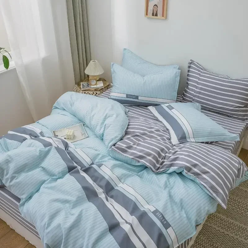 Afralia™ Small Floral Cotton Bedding Set for Soft Skin-Friendly Duvet Cover Sets