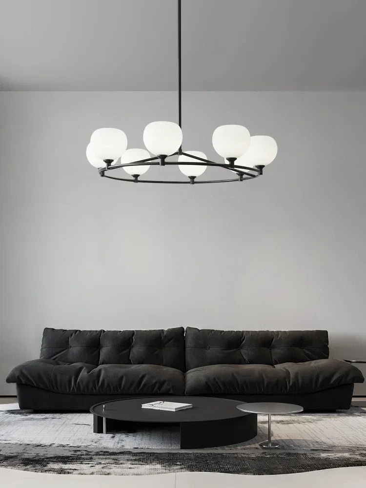 Afralia™ Copper Glass Chandelier: Stylish Hanging Light for Living Room, Bedroom, Dining Room