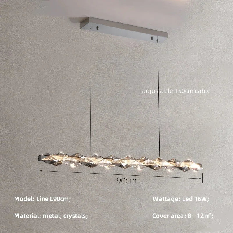 Afralia™ Crystal Chandelier Pendant Light - Dimmable Modern Luxury LED Chrome Luminaria