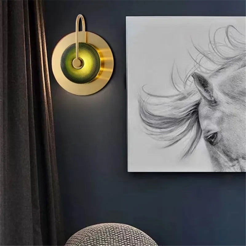 Afralia™ Glass Led Metal Wall Art Light | Nordic Minimalist & Vintage Decor for Living Room