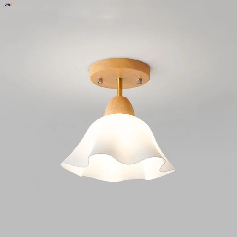 Afralia™ White Glass LED Ceiling Light - Modern Nordic Style Home Decor
