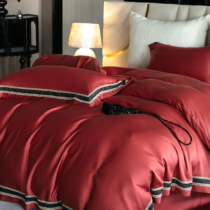 Afralia™ Luxury Embroidery Eucalyptus Duvet Cover Set with Silky Cool Feel