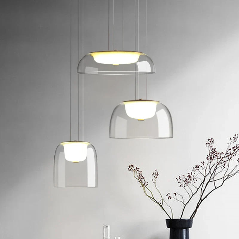 Afralia™ Glass Nordic Pendant Light: Modern LED Hanging Lamp for Home Decor