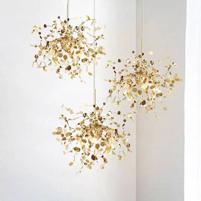 Afralia™ Gold LED Ceiling Pendant Light Fixture for Home Decoration and Modern Living