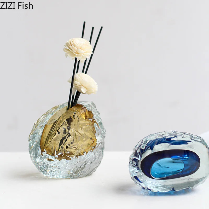 Afralia™ Glass Vase for Flowers | Elegant Wrinkle Design | Room Decor & Floral Arrangement