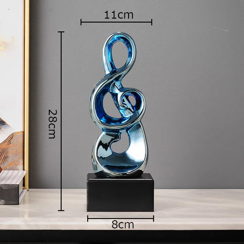 Afralia™ Musical Note Ceramic Statue Desk Decoration - Room Aesthetic Decor