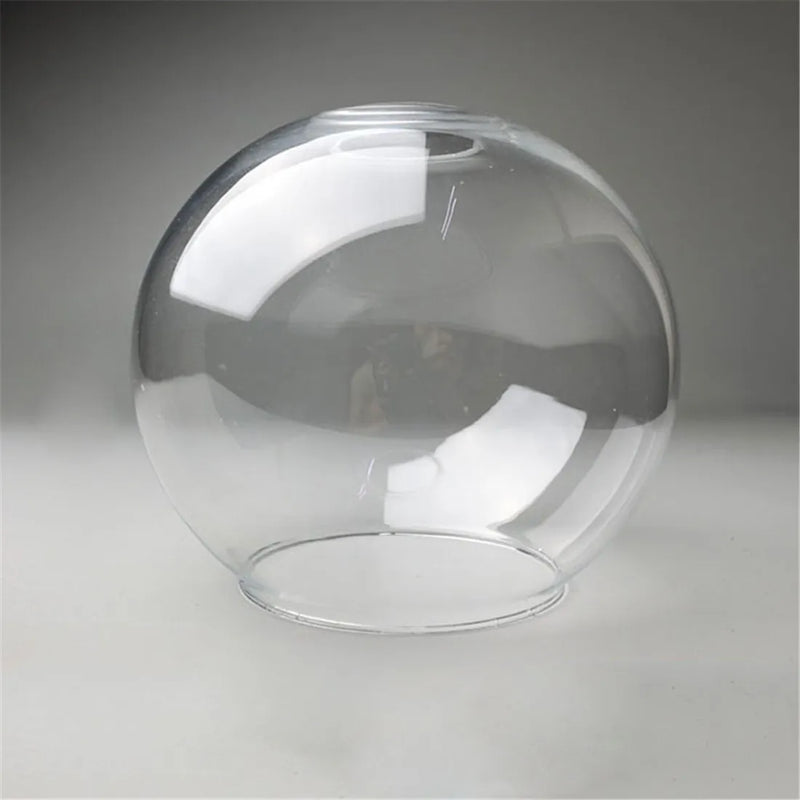 Afralia™ Hand Blown Clear Glass Globe Lamp Shade with 2 Ends Opening, D18cm Glass Cover Ball Lampshade