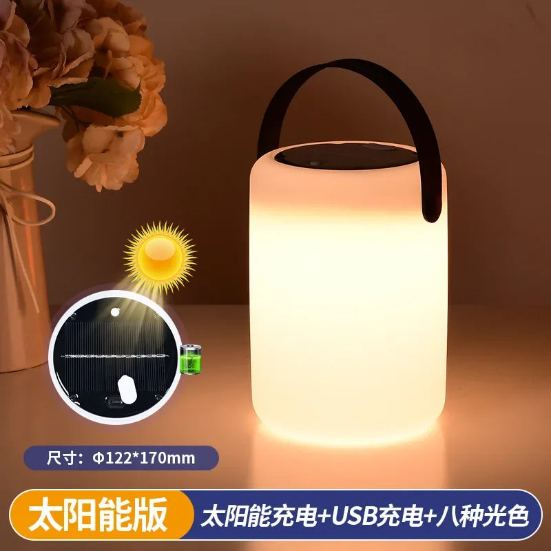 Afralia™ Solar Powered LED Tabletop Lantern with USB Rechargeable Battery