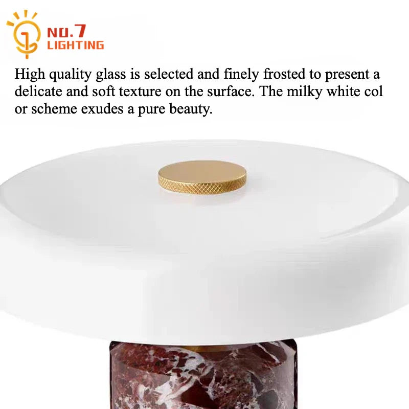 Afralia™ Marble LED Desk Lamp Touch Switch Bedroom Living Room Study Bedside.