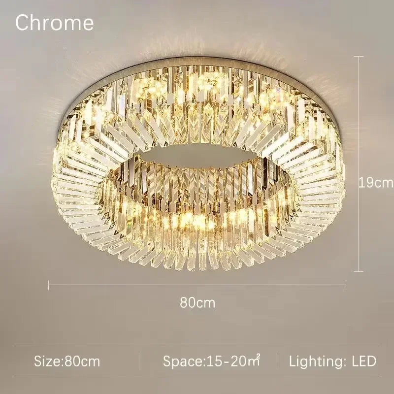Afralia™ Crystal Ceiling Lamp: Modern Bedroom & Living Room LED Light Luxe Atmosphere