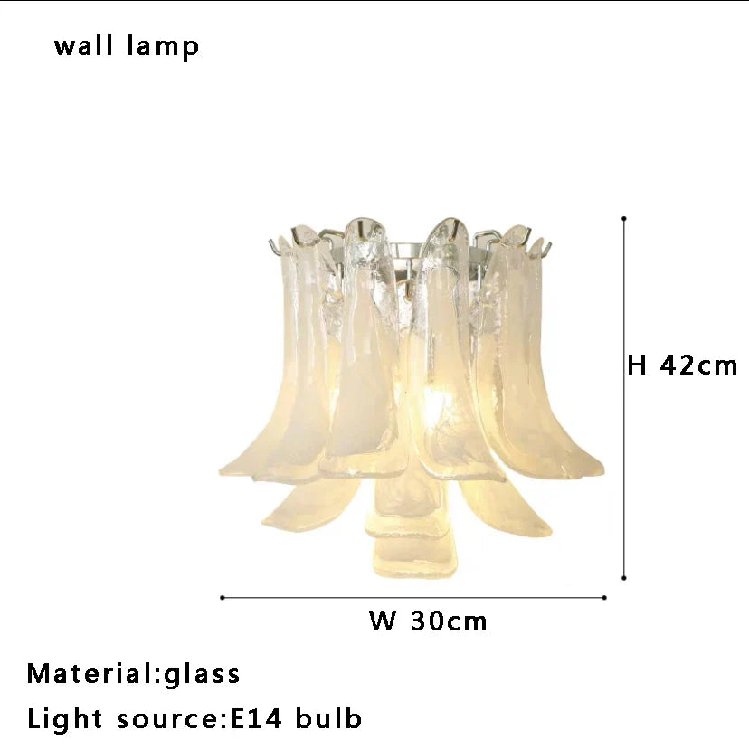Afralia™ Modern Pink Petal Glass Chandelier - Adjustable LED Ceiling Light Fixtures