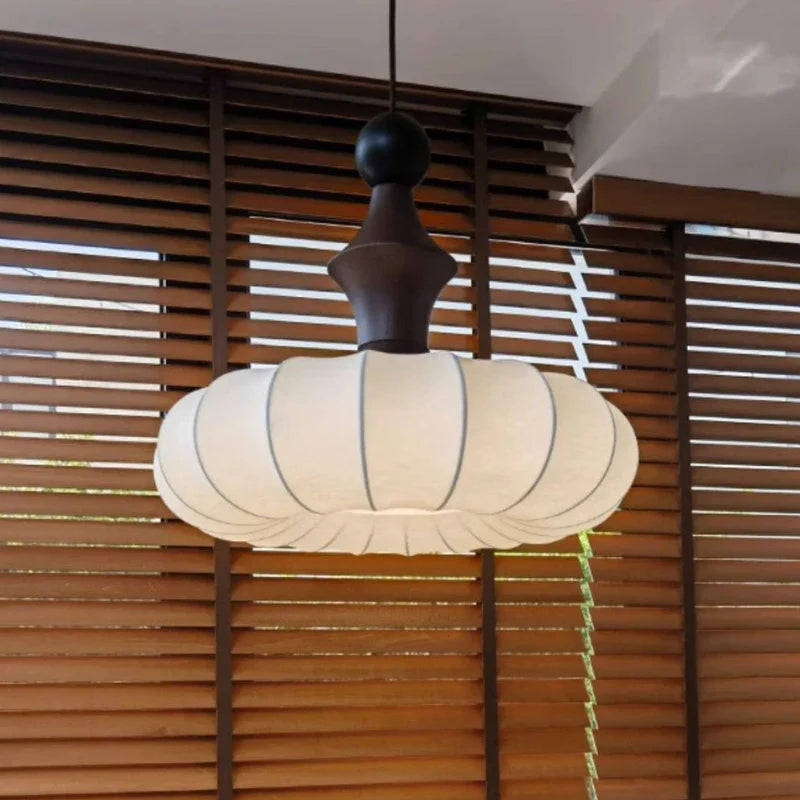 Afralia™ Silk Wood Fabric Pendant Light for Home Decor, Dining Room, Kitchen, Restaurant