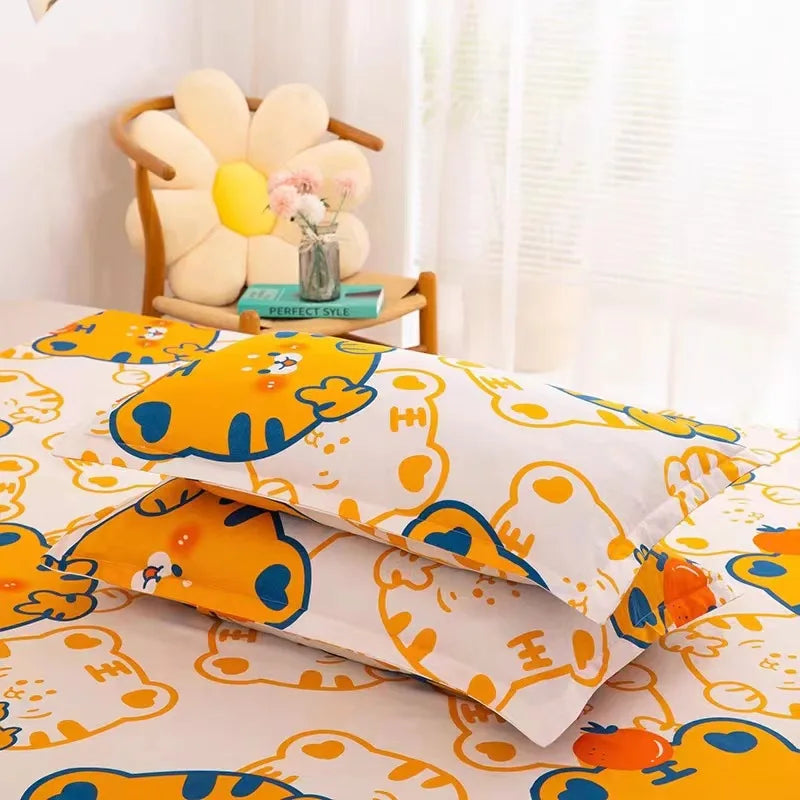 Afralia™ Simple Plaid Twill Pillow Case Set for Adults - Vintage Design, Anti-mite Fabric