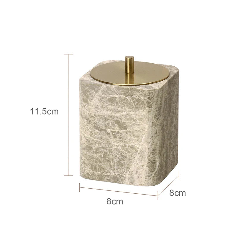 Afralia™ Marble Bathroom Accessories Set Soap Dish Soap Holder Vanity Tray