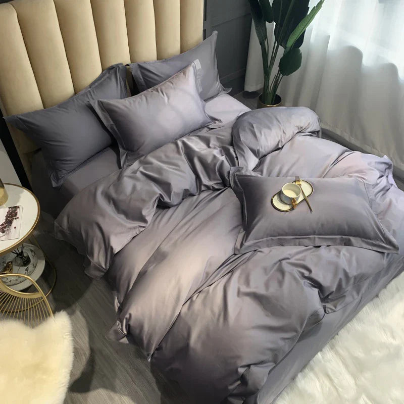 Afralia™ Luxury 1000TC Egyptian Cotton Bedding Set in Soft Silky Solid Color