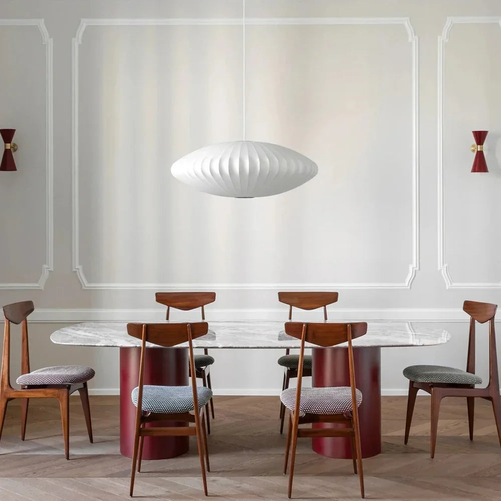Afralia™ Bubble Silk Pendant Chandelier for Dining Living Room Kitchen Island & Bedroom
