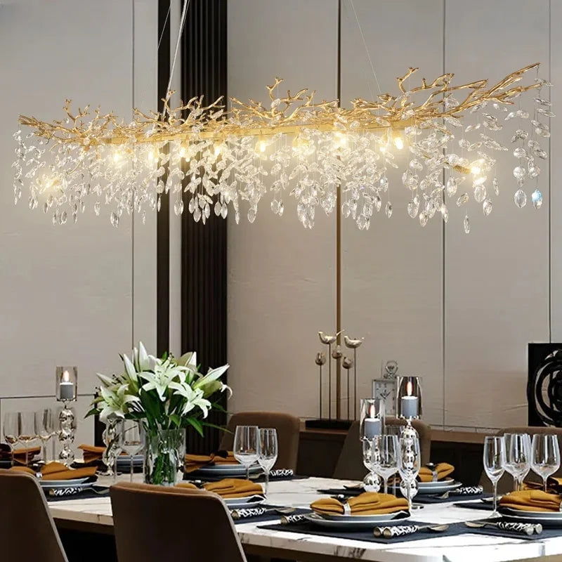 Afralia™ Nordic Crystal Chandelier: Elegant Sparkling Lustre for Dining & Living Room