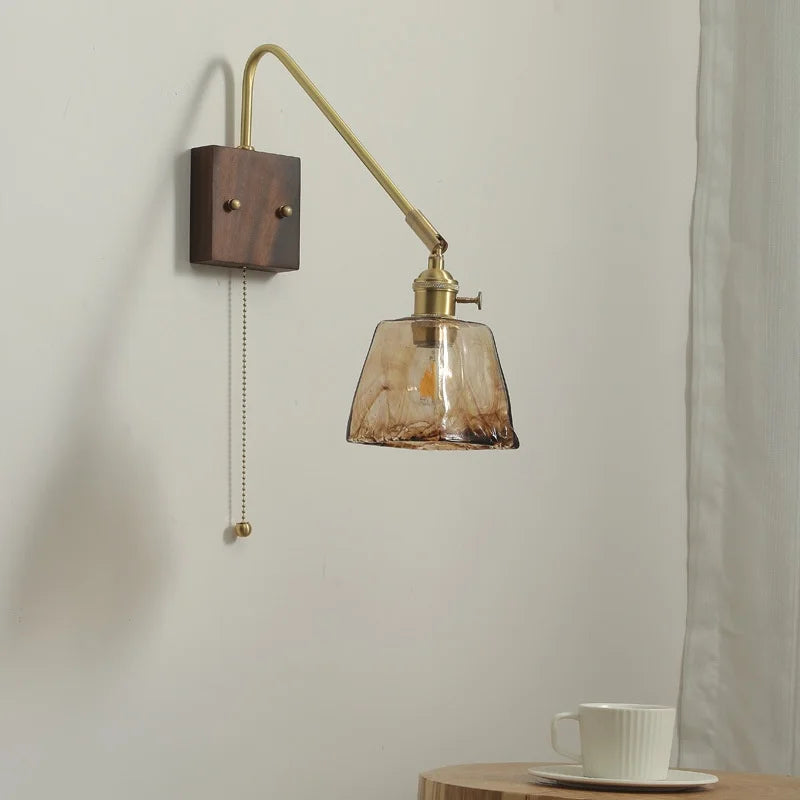 Afralia™ Nordic LED Wall Lamp Pull Chain Switch for Living Room Bedroom Corridor