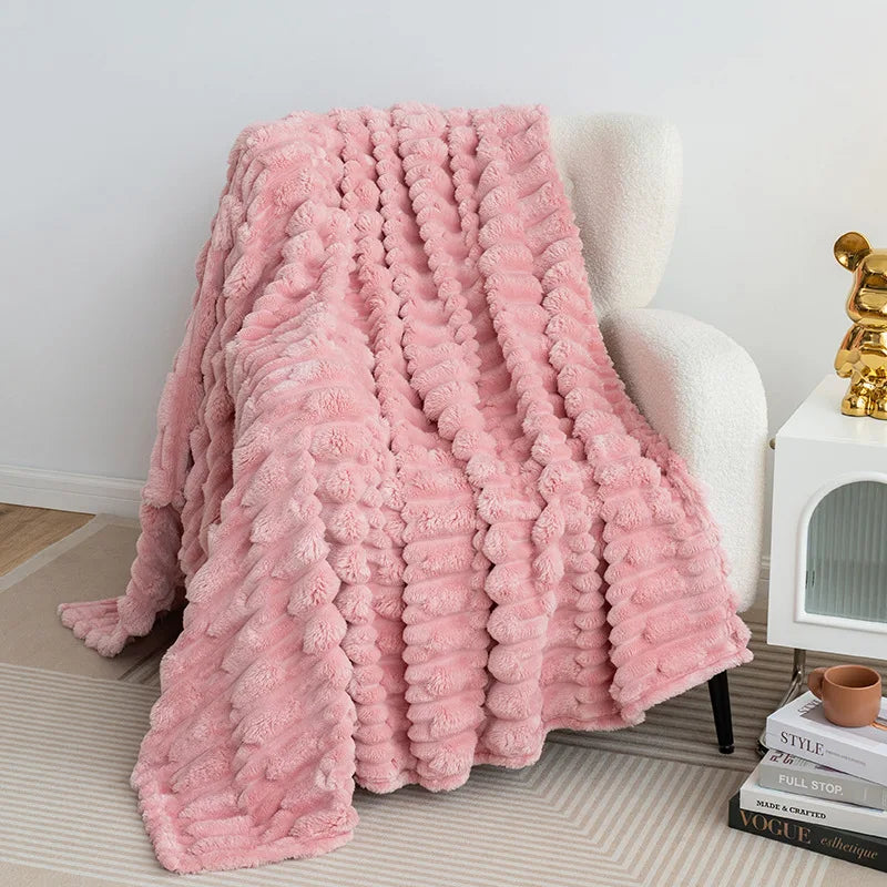 Afralia™ Faux Bamboo Knot Velvet Blanket: Soft, Cozy, All-Season Flannel Throw & Shawl