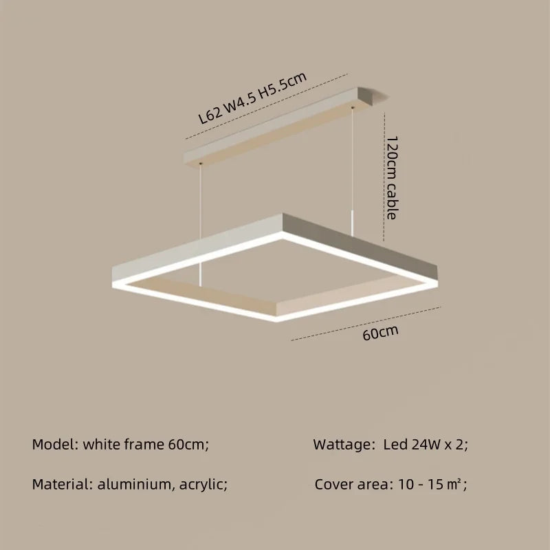 Afralia™ Modern Straight Pendant LED Light - Minimalist Painted Aluminium Chandelier