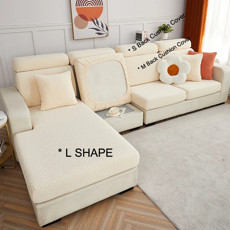 Afralia™ Jacquard L Sofa Seat Cover Protector: Stretchable, Washable, Thick Slipcovers