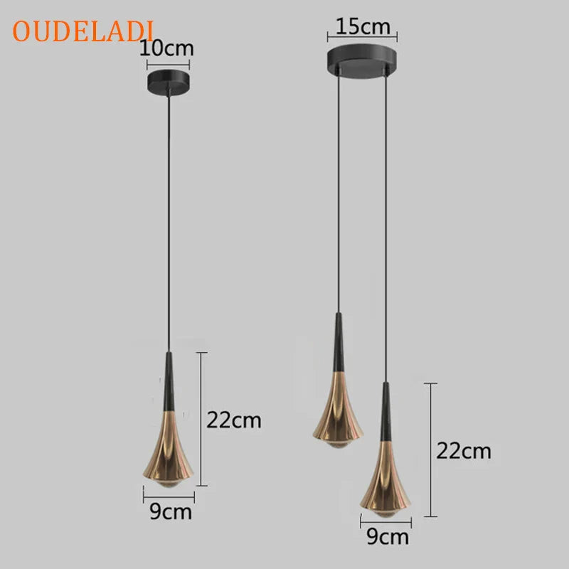 Afralia™ Nordic Luxury LED Pendant Mirror Light for Home Kitchen Dining Living Bar