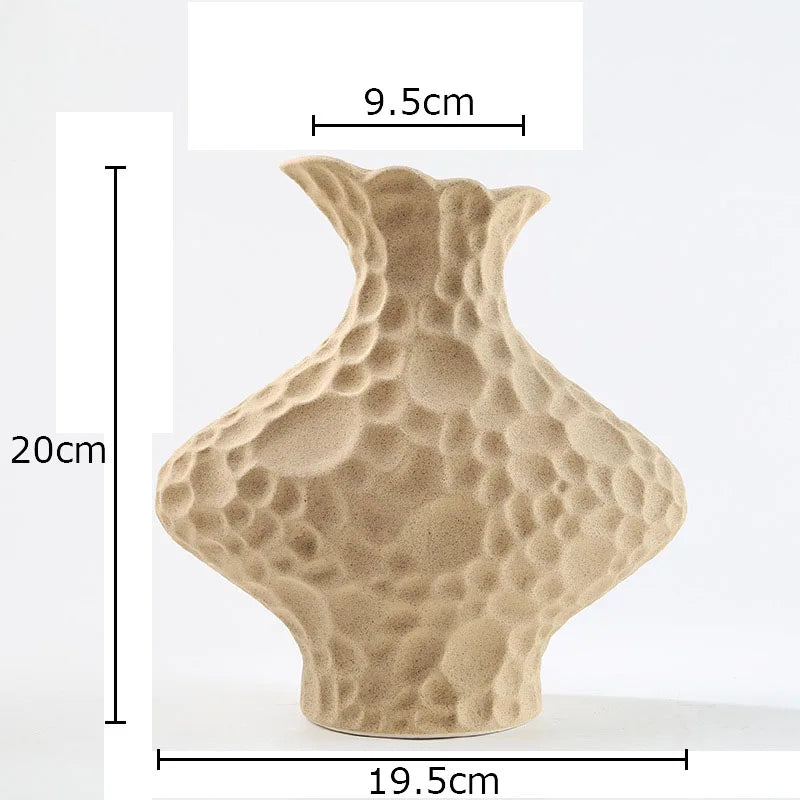 Afralia™ Frosted Ceramic Vase Artificial Floral Decor Desk Decoration Modern Flower Arrangement