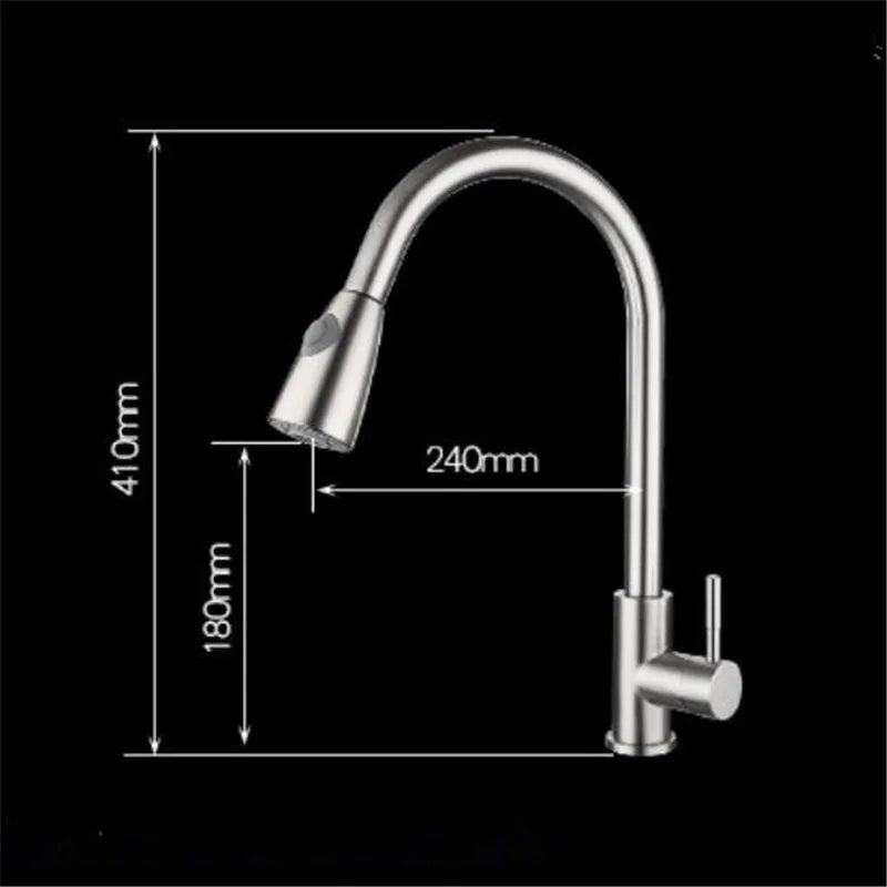 Afralia™ Swivel Nickel Kitchen Faucet Mixer with Pull Out Spray