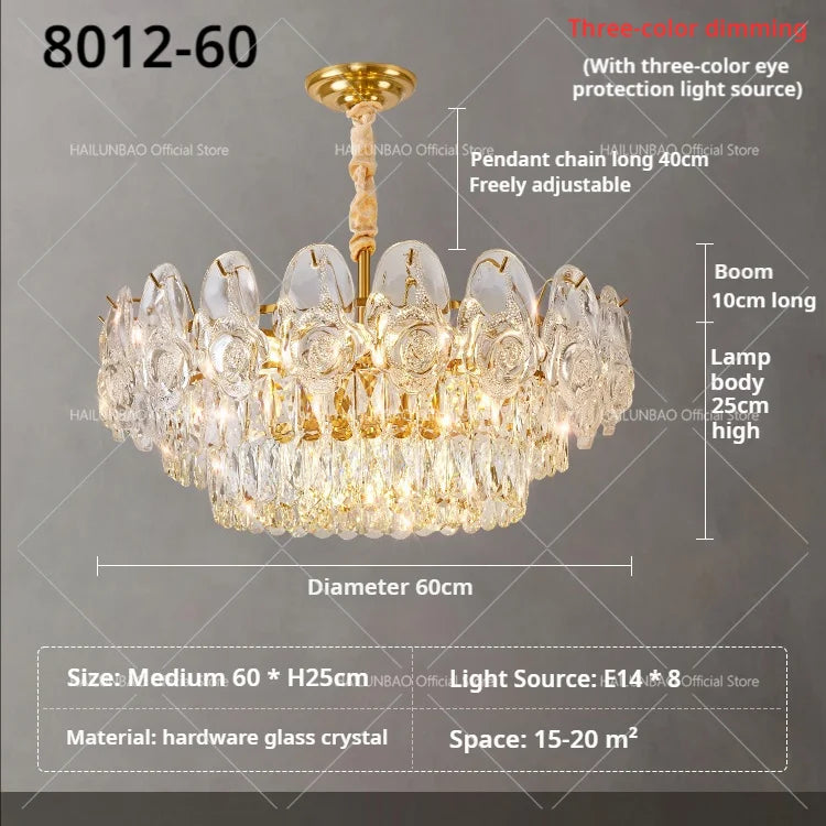 Afralia™ Crystal Rose Chandelier for Living Room Dining Bedroom 2024 French Light Luxury