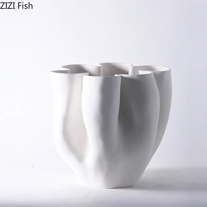 Afralia™ Flower Bud Ceramic Vase for Living Room Decor - Large Floor Standing Flowers Arrangement