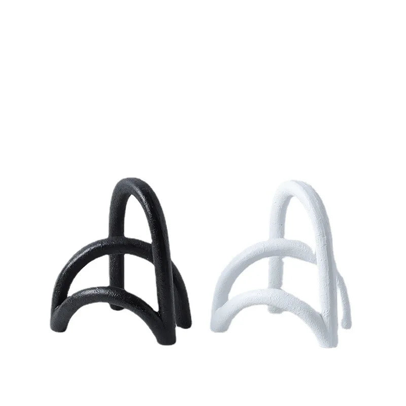 Afralia™ Abstract Resin Geometry Arch Decor Figurine Craft for Home Decor