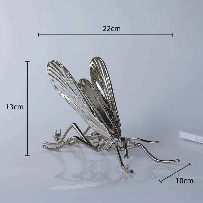 Afralia™ Metal Insect Sculpture Figurine Home Decor Accessory