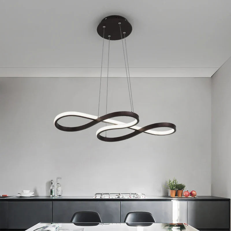 Afralia™ Nordic Minimalist LED Chandelier: Modern Aluminum Copper Pendant Lamp for Home Decor