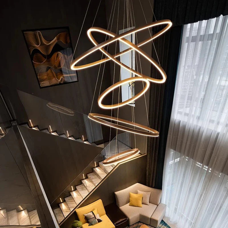 Afralia™ Nordic Home Chandelier Stair Pendant Ceiling Light for Living Room Bedroom Dining