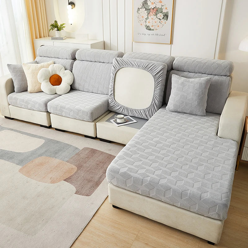 Afralia™ Jacquard Sofa Seat Cover: Stretchable, Washable & Removable Protector