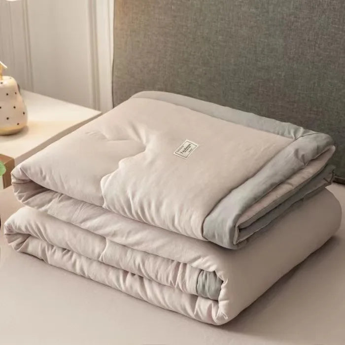 Afralia™ Cooling Cotton Quilt with Washable Core for Single Bed in Dorm