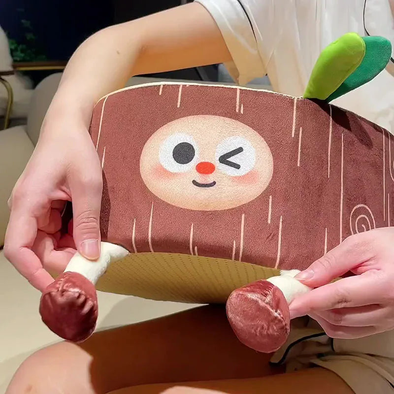 Afralia™ Cartoon Tree Stump Cushion for Bedroom, Sofa & Balcony Decoration