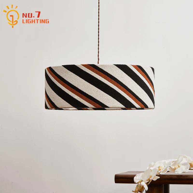 Afralia™ Vintage Fabric Art Pendant Lights LED E27 for Kitchen Living Room