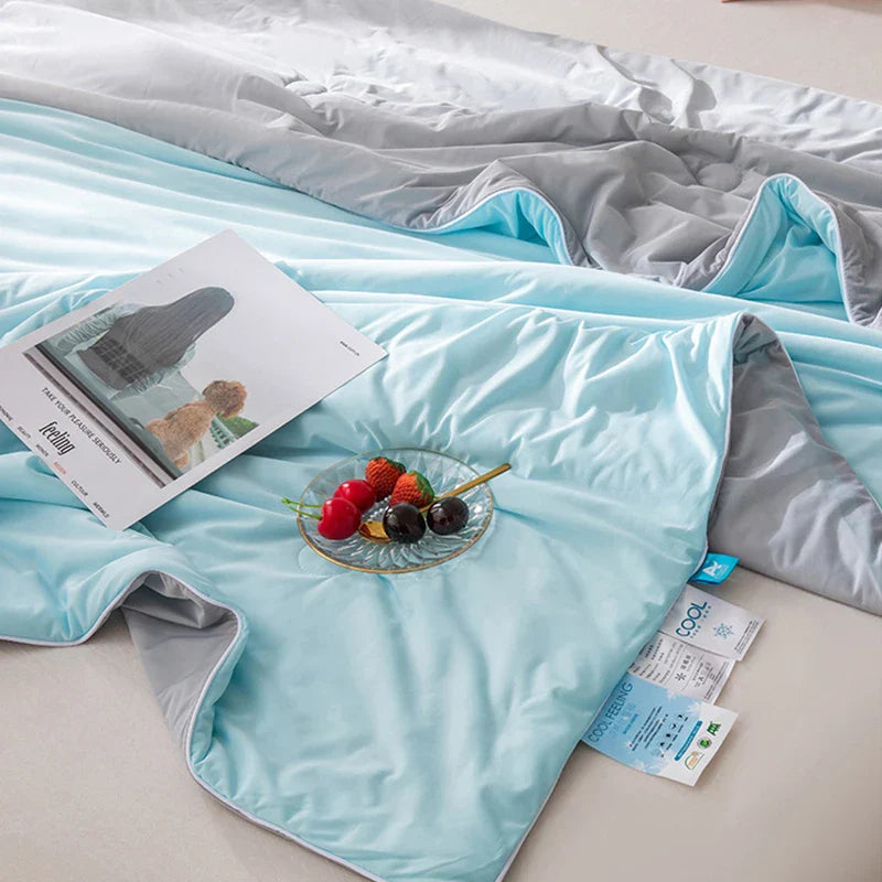 Afralia™ Premium Ice Cream Summer Quilt: High-End Cool Fiber, Soft & Breathable Quilted Blanket