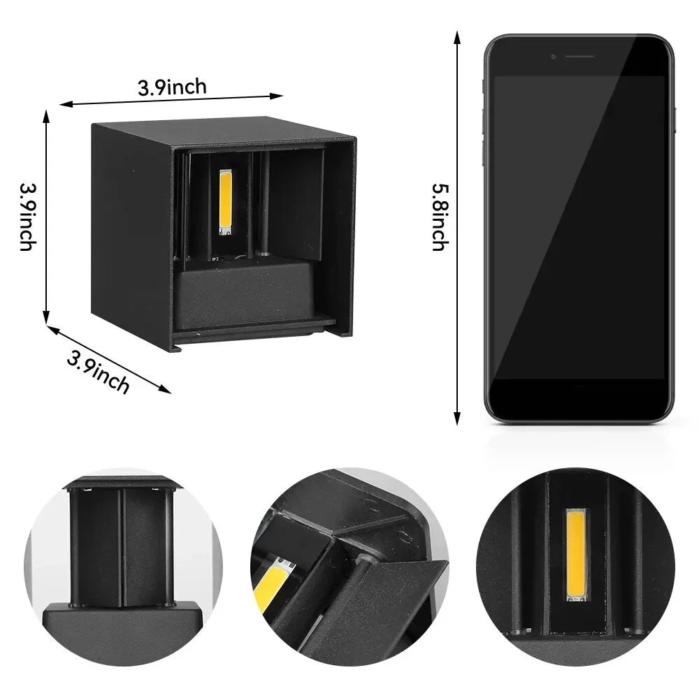 Afralia™ Outdoor Wall Light 10W Up Down Adjustable Angle for Corridor Garden Decor